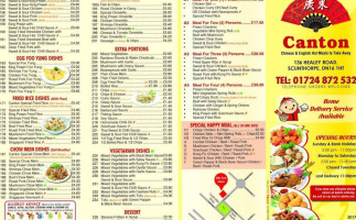 Canton Chinese Take Away menu