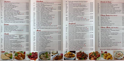 The Happy Chef Chinese menu