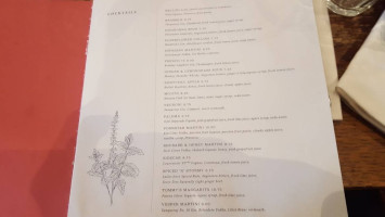 The White Bear menu