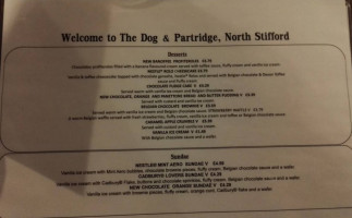 The Dog Partridge menu