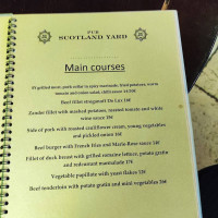 Scotland Yard Pub menu