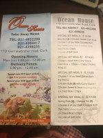 Ocean House Chinese menu