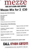 Mezze Bar Restaurant menu