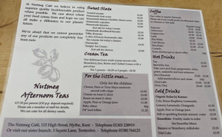 The Nutmeg Cafe menu
