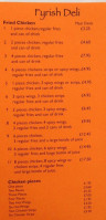 Fyrish Deli menu