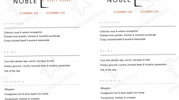 Noble. menu
