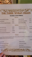Three Wheat Heads menu
