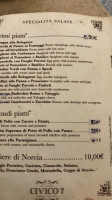 Caffetteria Civico 7 menu