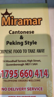 Miramar Chinese Take Away menu