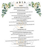 Aria Restaurant menu