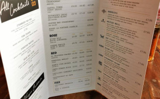 The Big Lock Pub menu