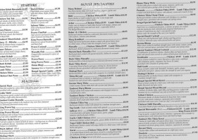 Bengal Brasserie menu