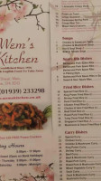Wem Kitchen menu