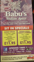 Babu's Indian Spice food