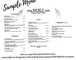The Bull Inn menu