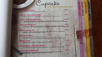 The Cupcake Cafe Bar Restaurant menu