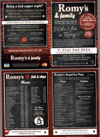 Romy's Family Fish And Chips menu