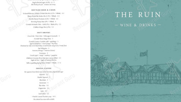 The Ruin Beach Cafe menu