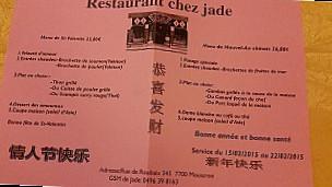 Chez Jade menu