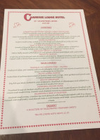 Carnegie Lodge menu