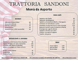 Trattoria Sandoni menu