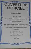 La Frite Du Village menu
