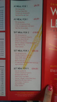 Wing Lee menu