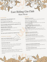 East Riding Gin Club Kitchen menu