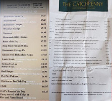 The Catchpenny menu