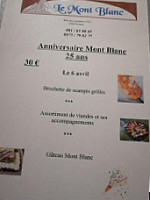 Le Mont Blanc menu