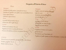 Osteria Di Bacco menu