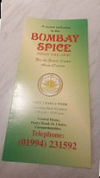 Bombay Spice menu