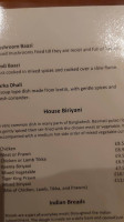 Basmati Indian Chichester menu