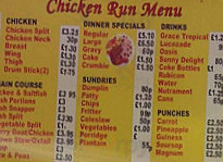 The Chicken Run menu