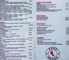 Pepe Rosso menu