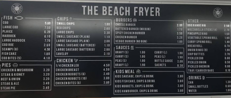 The Beach Fryer menu