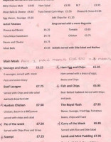 The Prince George St Albans Road menu