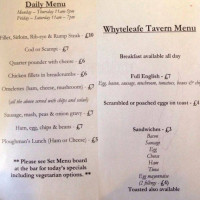 The Whyteleafe Tavern menu