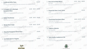 The Manor House menu