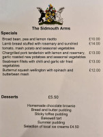 The Sidmouth Arms menu