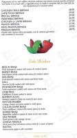 Balti Palace menu