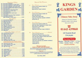 Kings Garden menu