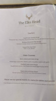 The Elk's Head menu