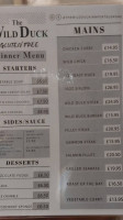 Wild Duck Inn menu