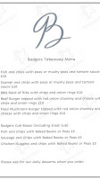 Badgers menu