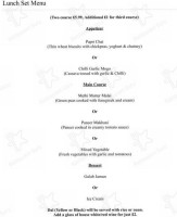 Bnova Restaurant Bar menu