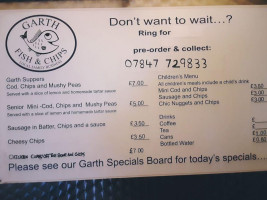 Garth Fish And Chips menu