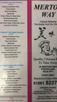 Merton Way Chinese Takeaway menu