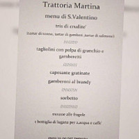 Trattoria Martina menu