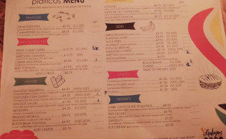 Galgos Latino menu